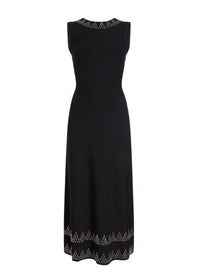 Mesh triangle sleeveless dress - Black intense
