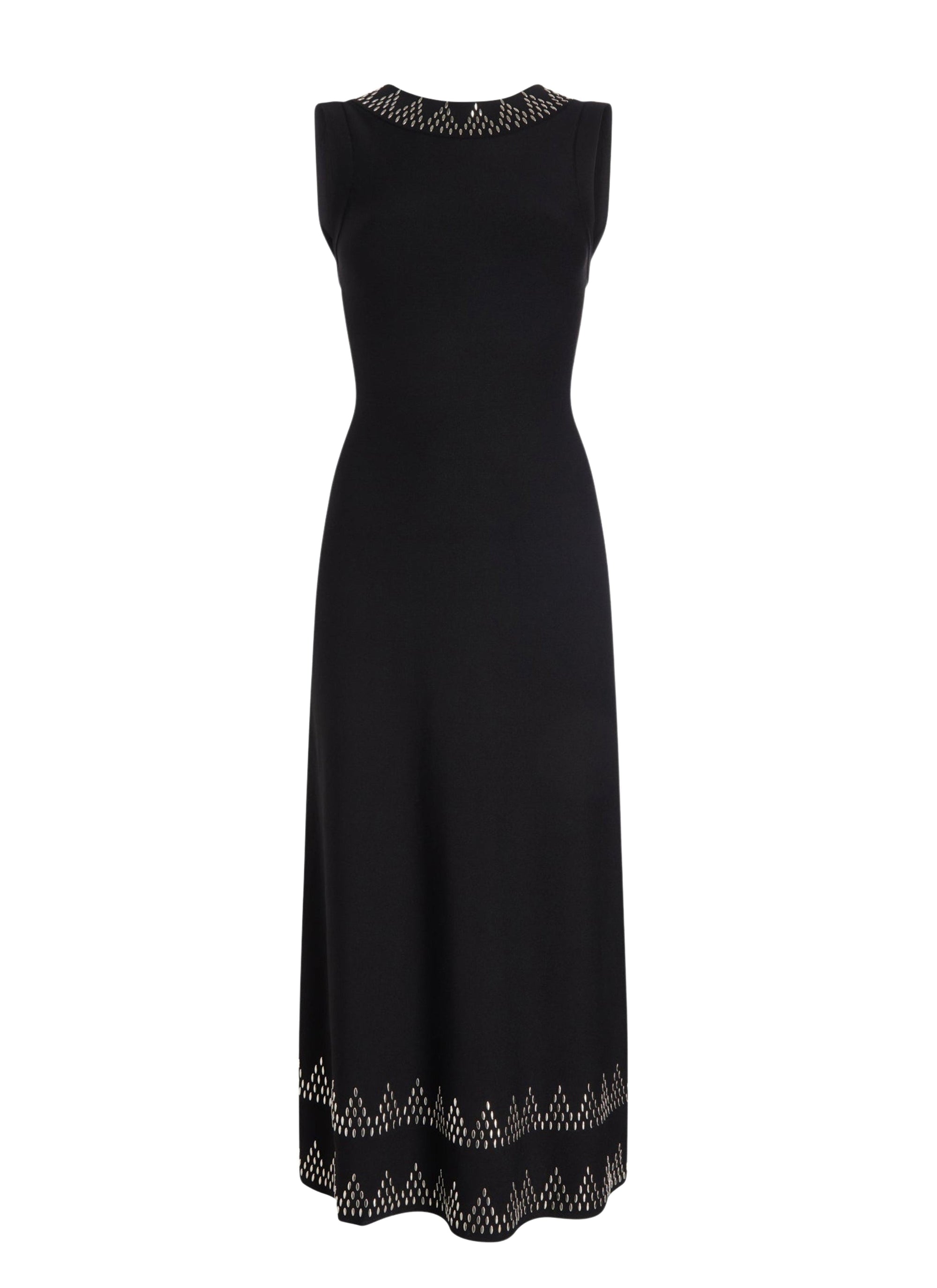 Mesh triangle sleeveless dress - Black intense
