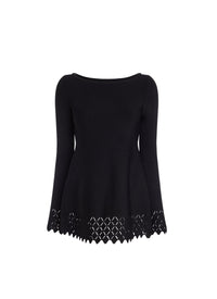Long-sleeved diamond tunic - Black intense