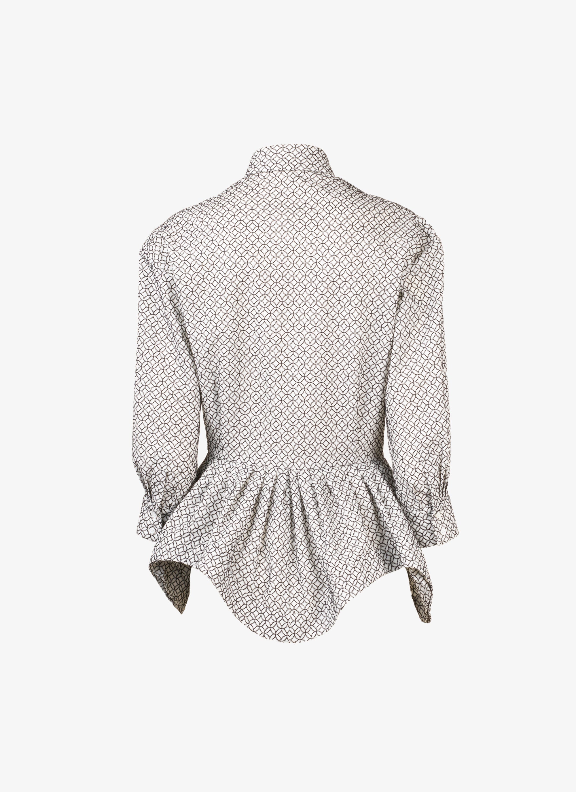 Chemise à motif arabesque en laine - Blanc & Noir