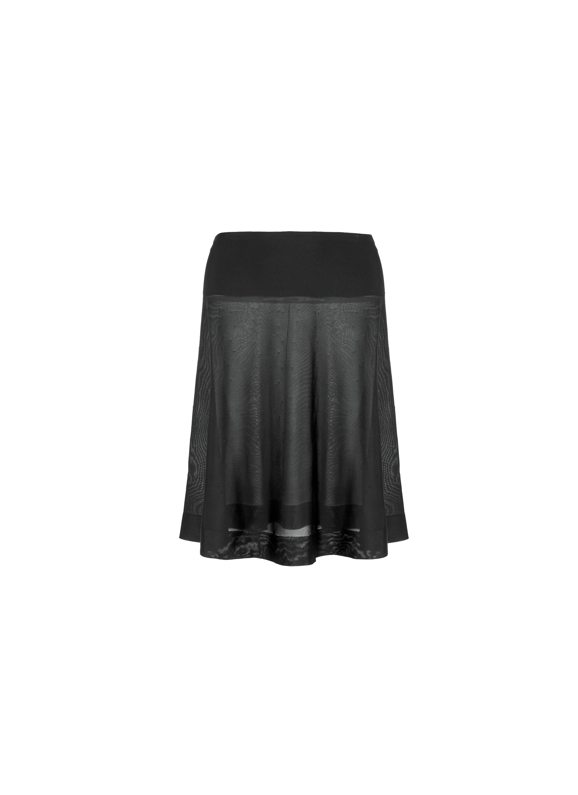 Sheer plain short skirt - Intense Black