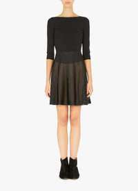 Sheer plain short skirt - Intense Black