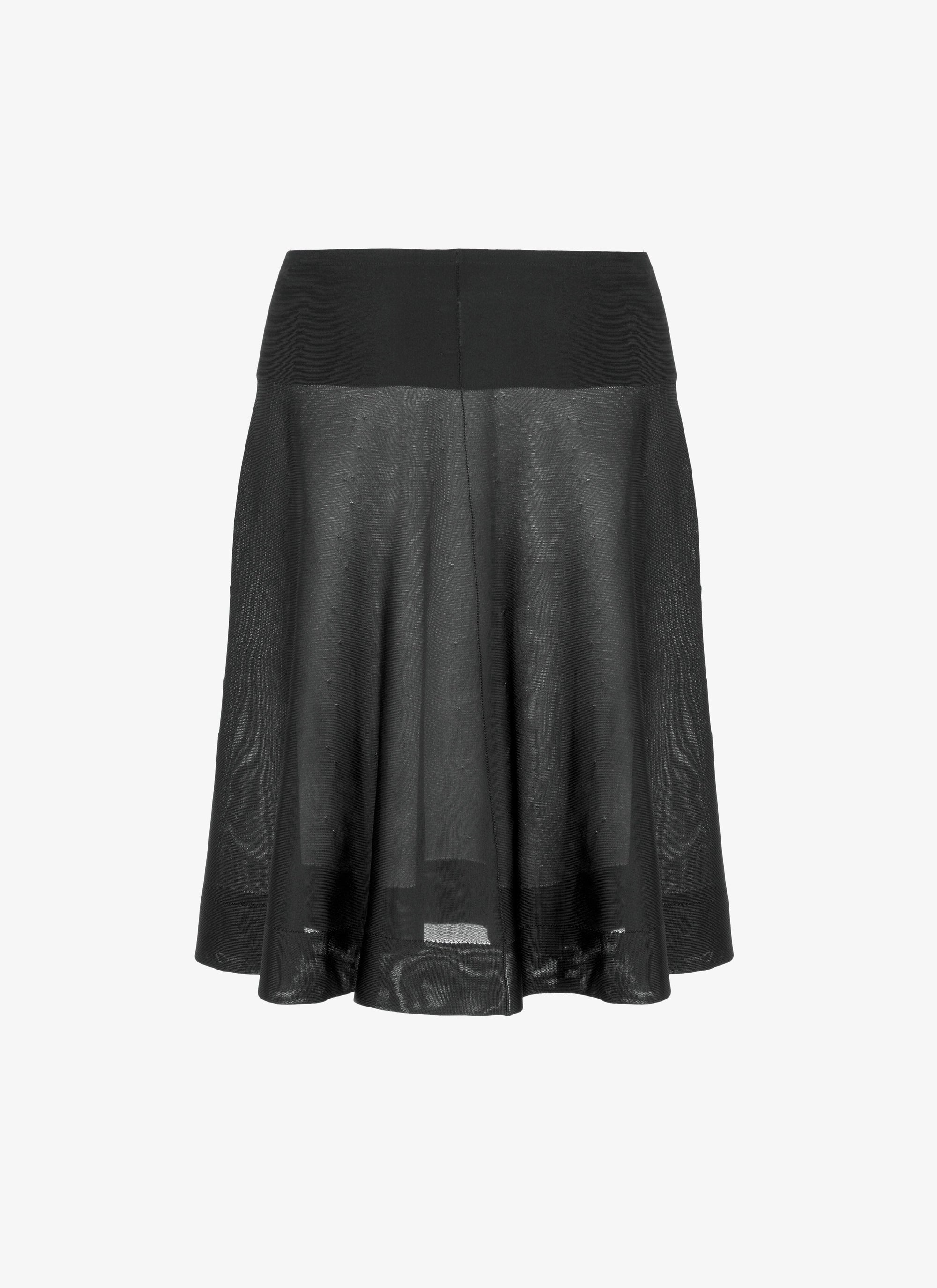 Sheer plain short skirt - Intense Black