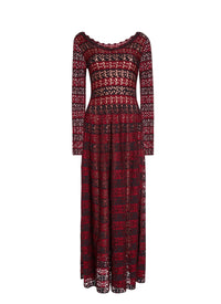 Taranto long-sleeved dress - Black & Red