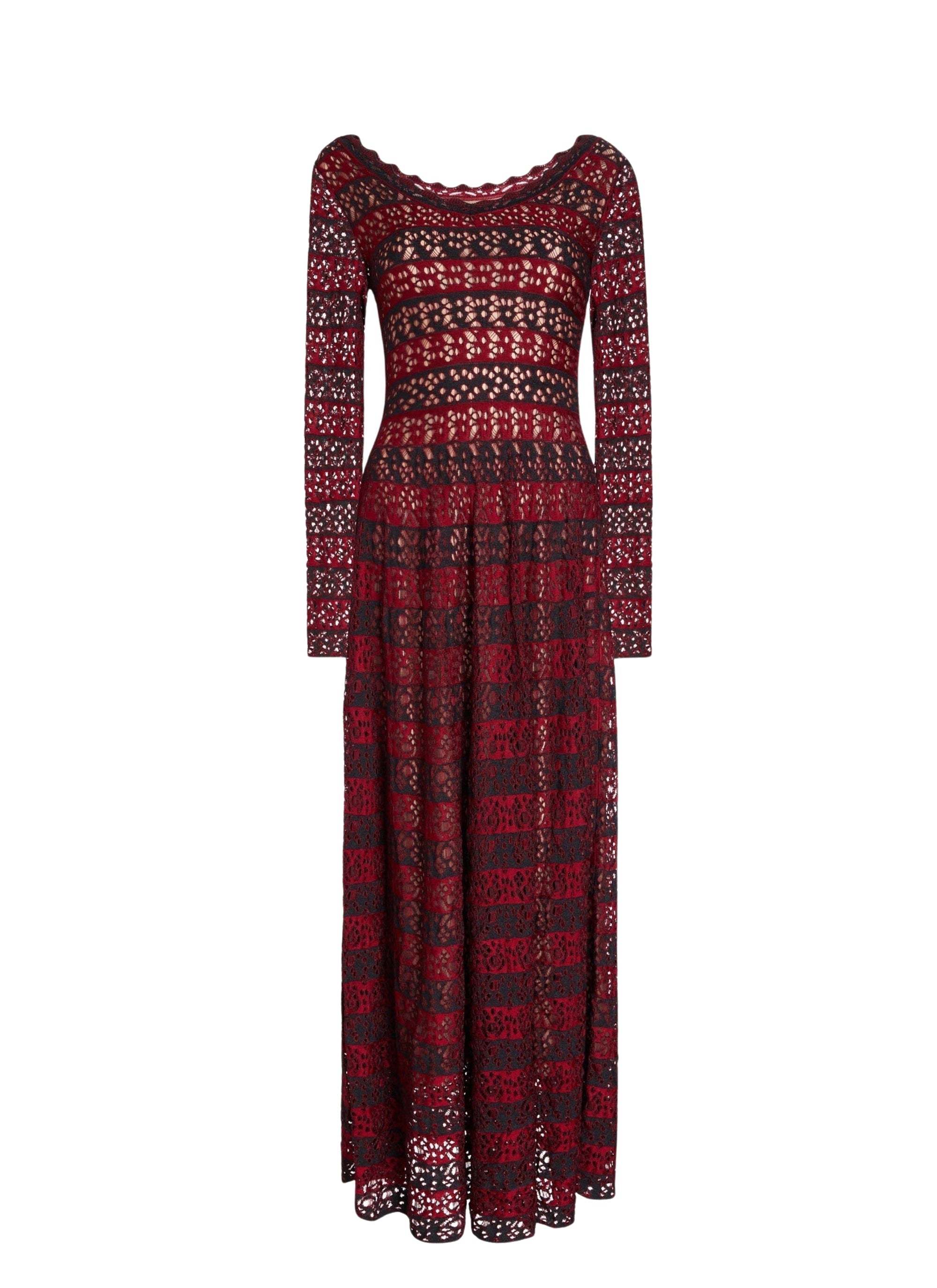 Taranto long-sleeved dress - Black & Red