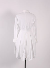 Japanese poplin short shirt dress - White
