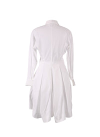 Short shirt dress in cotton poplin - White
