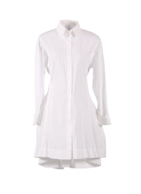 Short shirt dress in cotton poplin - White