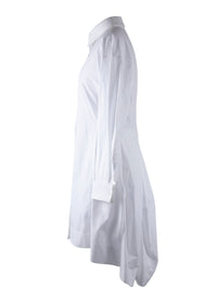 Short shirt dress in cotton poplin - White