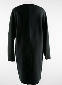 Long-sleeved wool round-neck jumper dress - Forest