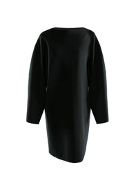 Long-sleeved wool round-neck jumper dress - Forest