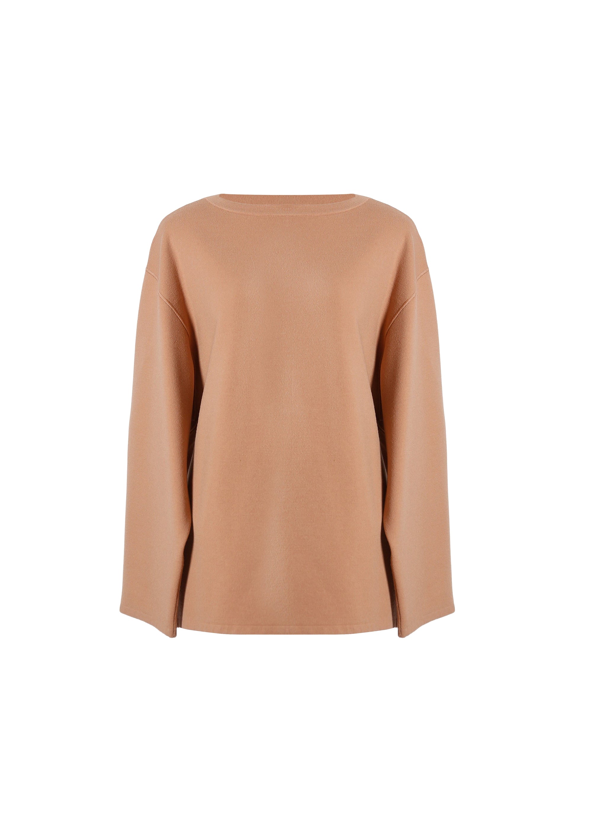 Long-sleeved wool jumper in wool - Nude