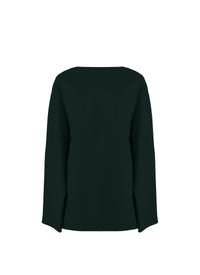 Wool Long Sleeve Short Sweater - Foret