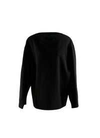 Long-sleeved wool jumper in wool - Black intense