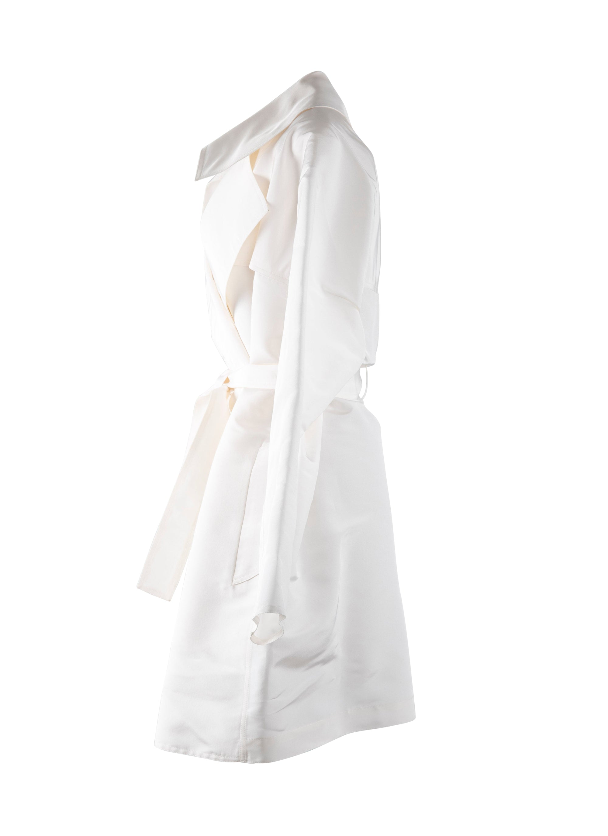 Silk trench coat - White
