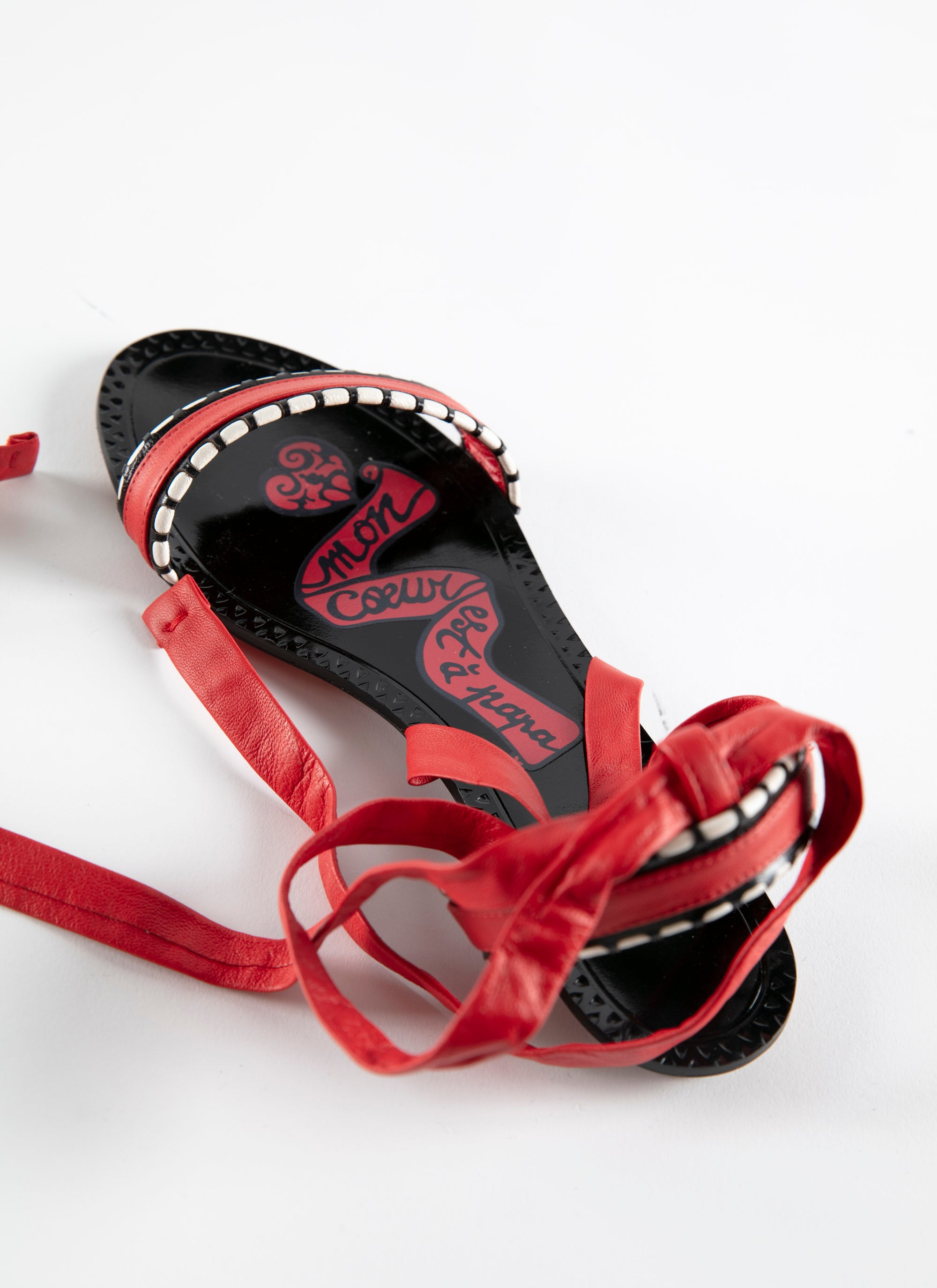 Sandales en cuir - Rouge