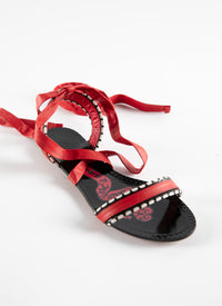 Sandales en cuir - Rouge