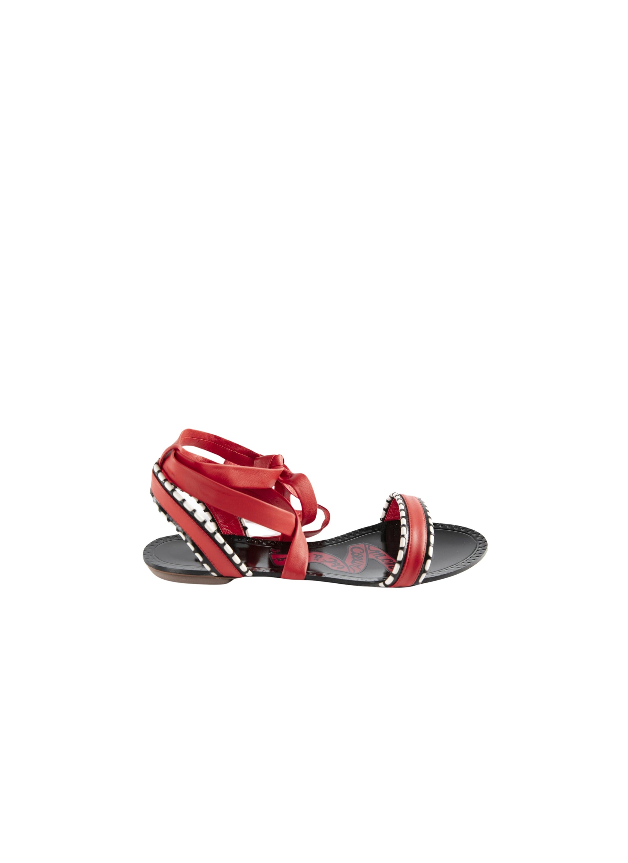 Sandales en cuir - Rouge