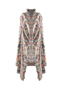 Long-sleeved dress in poplin césar - Multicolour
