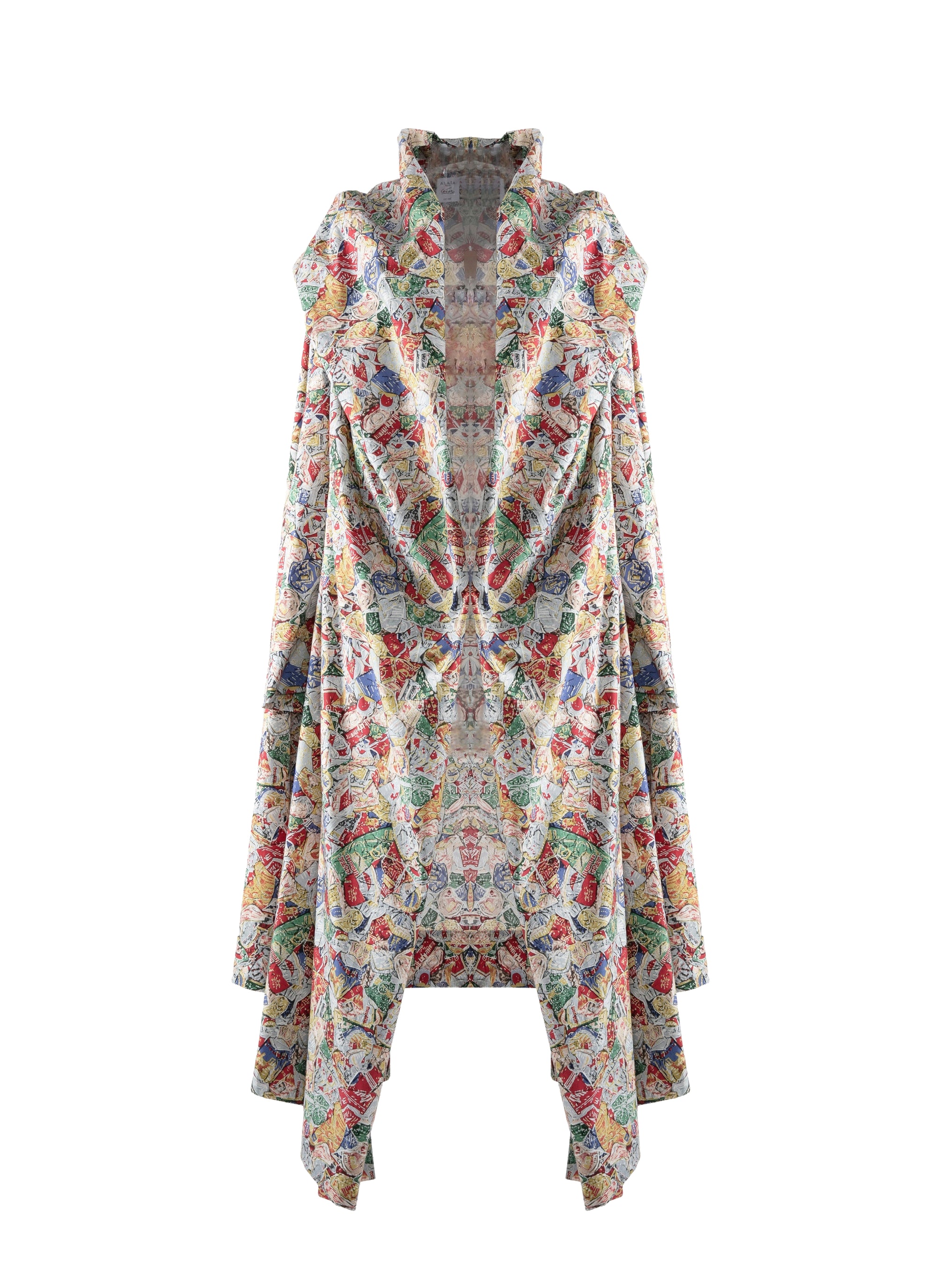 Long-sleeved dress in poplin césar - Multicolour