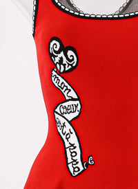 Mon Cœur mesh strapless dress - Red & Black