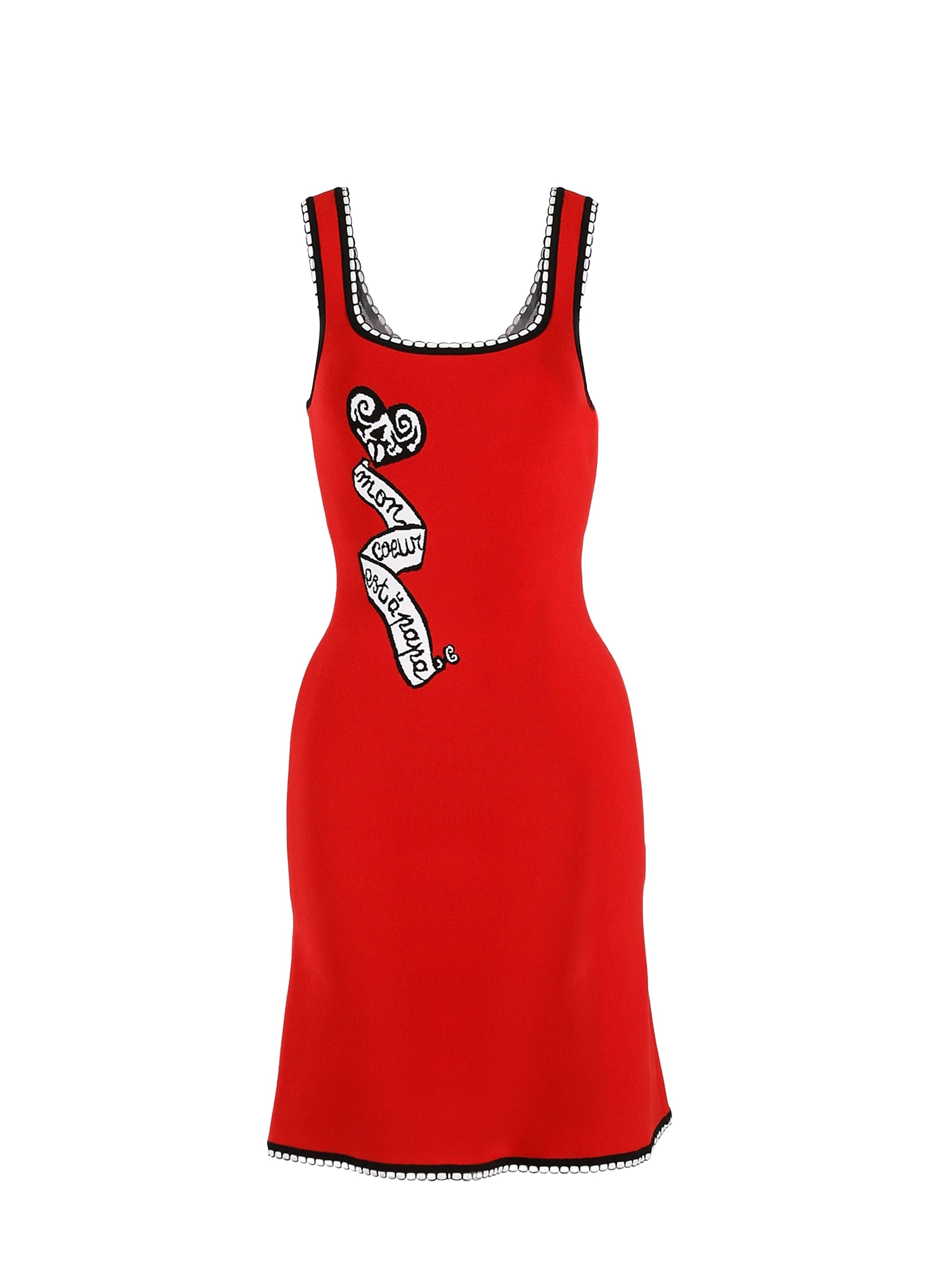 Mesh Mon Coeur sleeveless dress - Red & Black