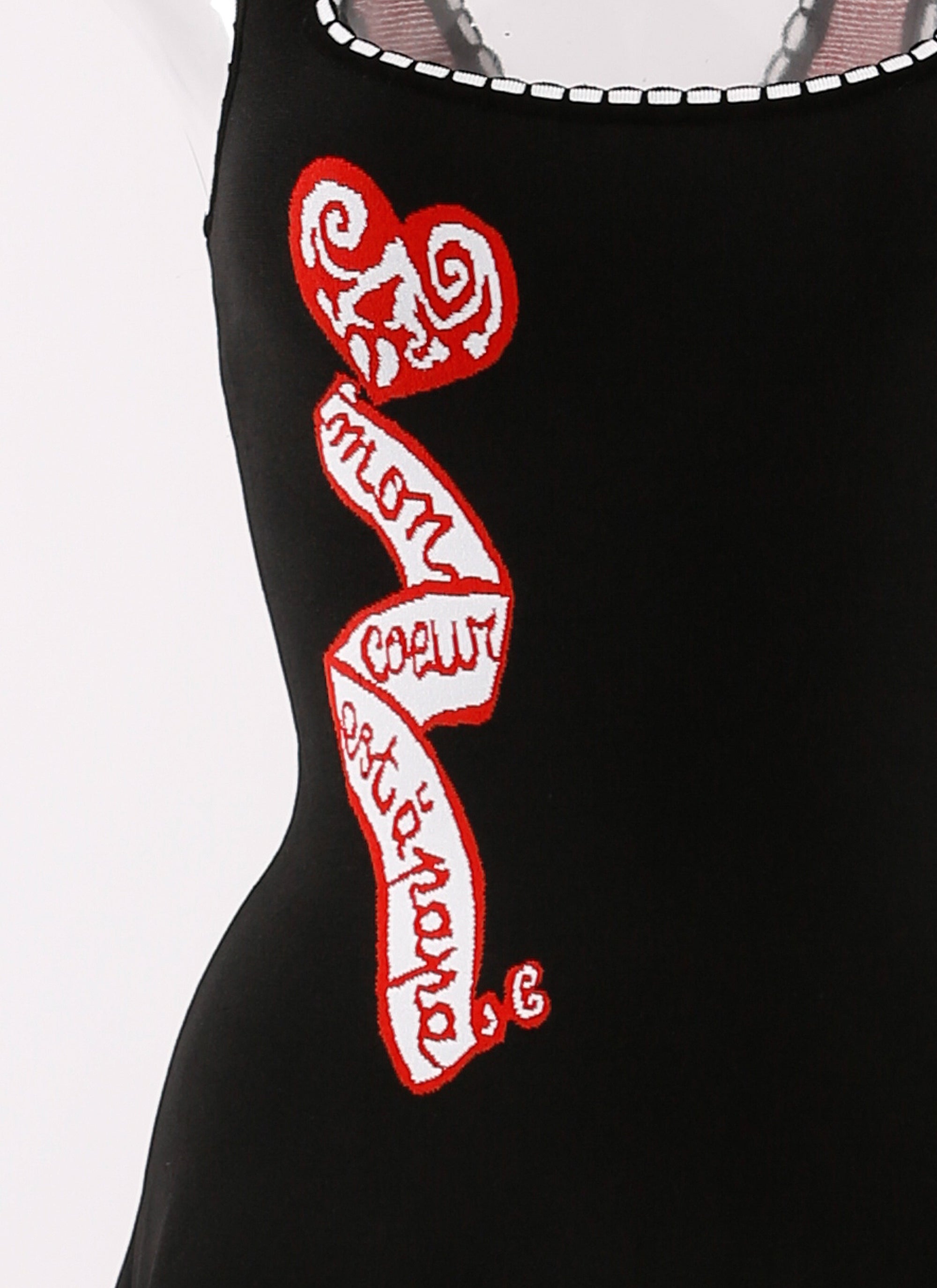 Mon Cœur mesh sleeveless maxi dress - Black & Red