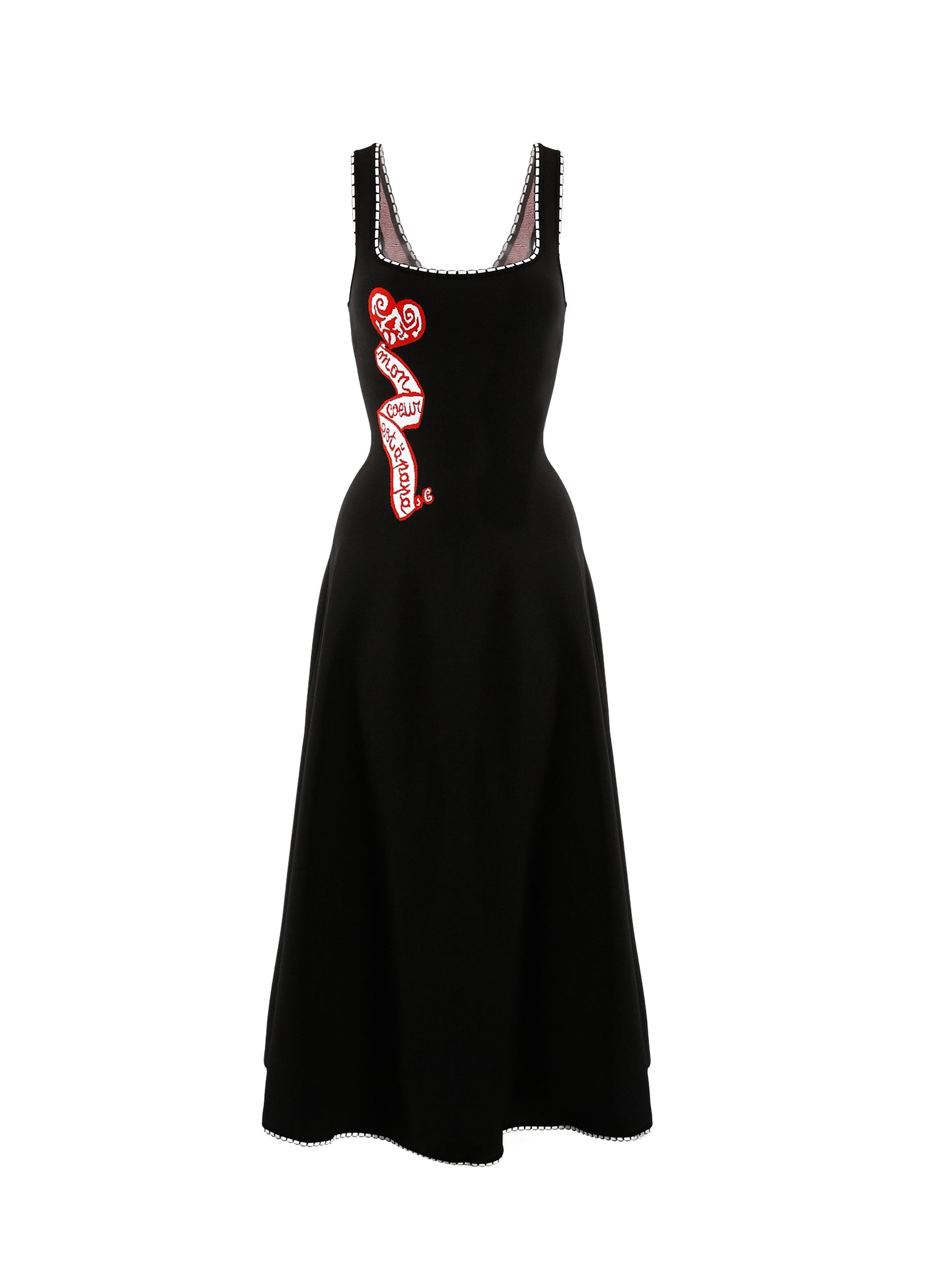 Mon Cœur mesh sleeveless maxi dress - Black & Red