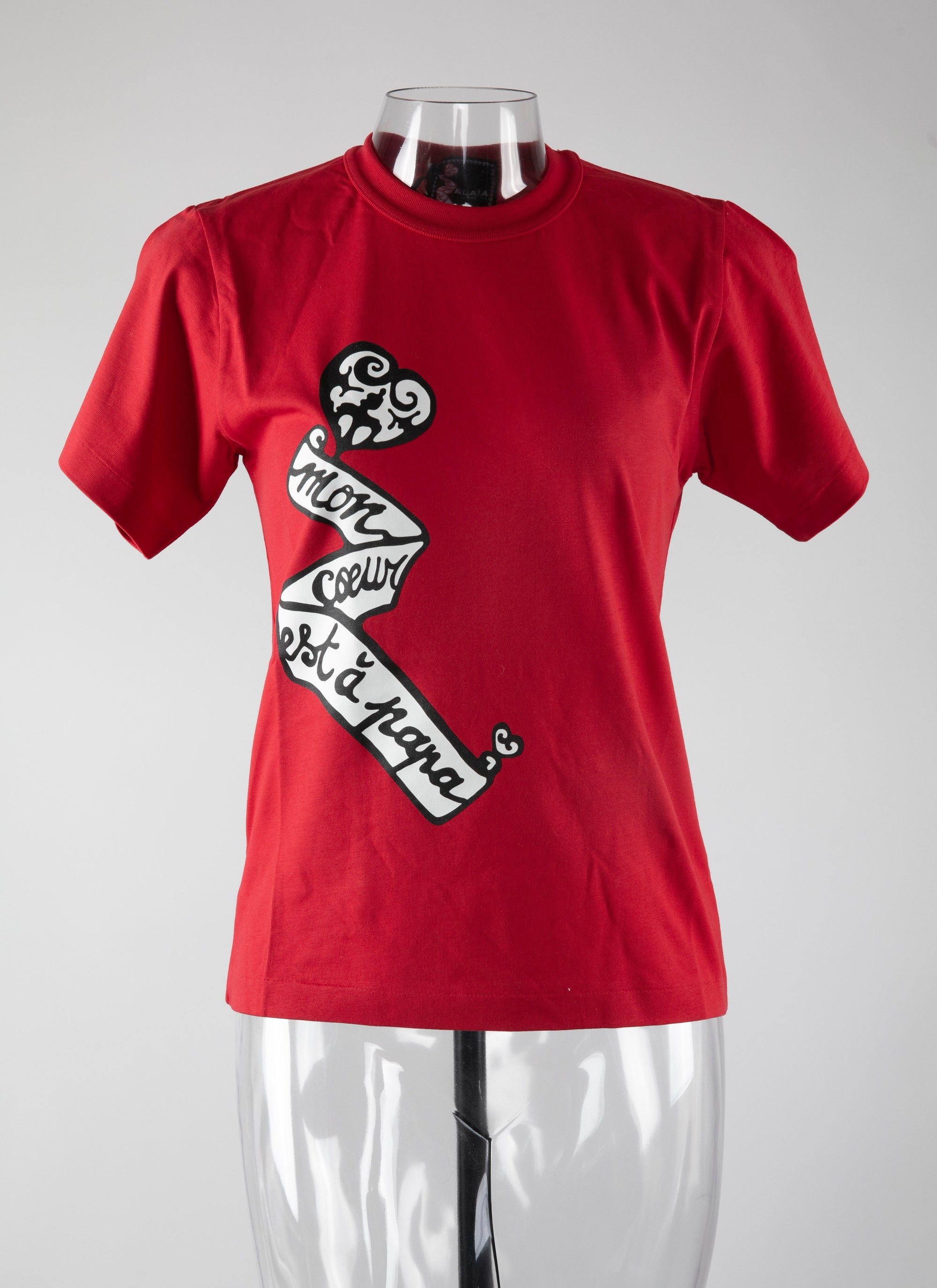 Mon cœur" T-shirt - Red & Black