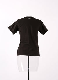 Mon cœur" T-shirt - Black & Red