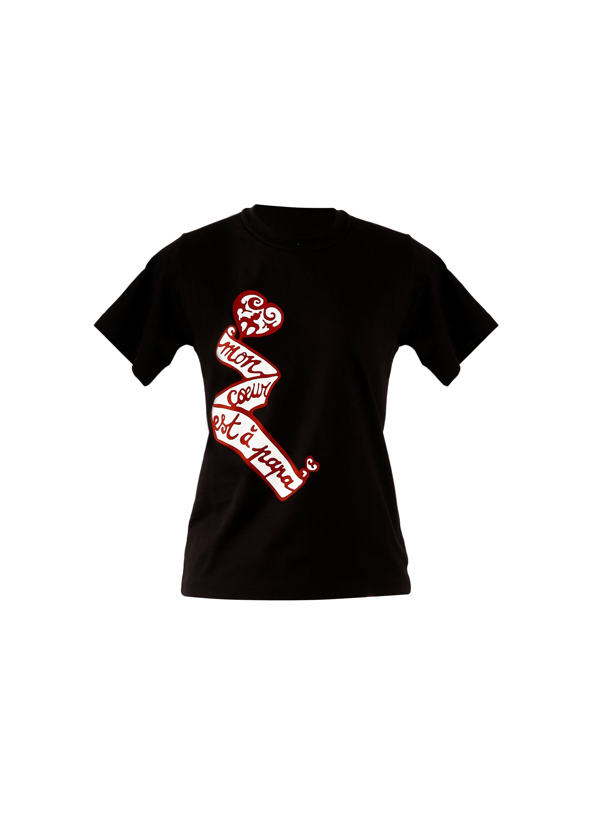 Mon cœur" T-shirt - Black & Red