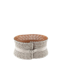 Studded leather corset belt - Pearl