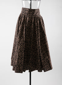 Midi skirt with geometric embroidery - Black & Pink