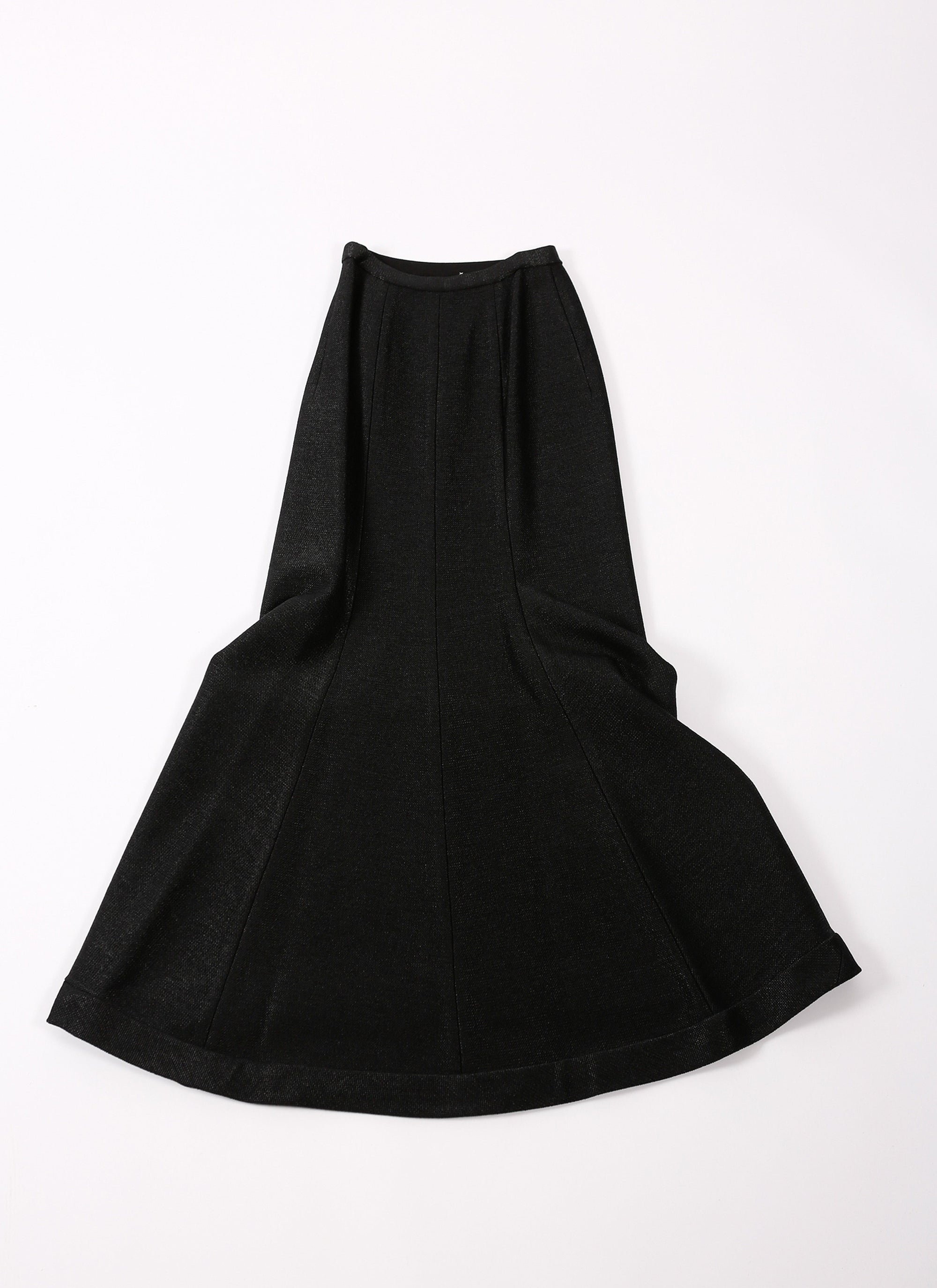 Fitted plain long skirt - Black intense