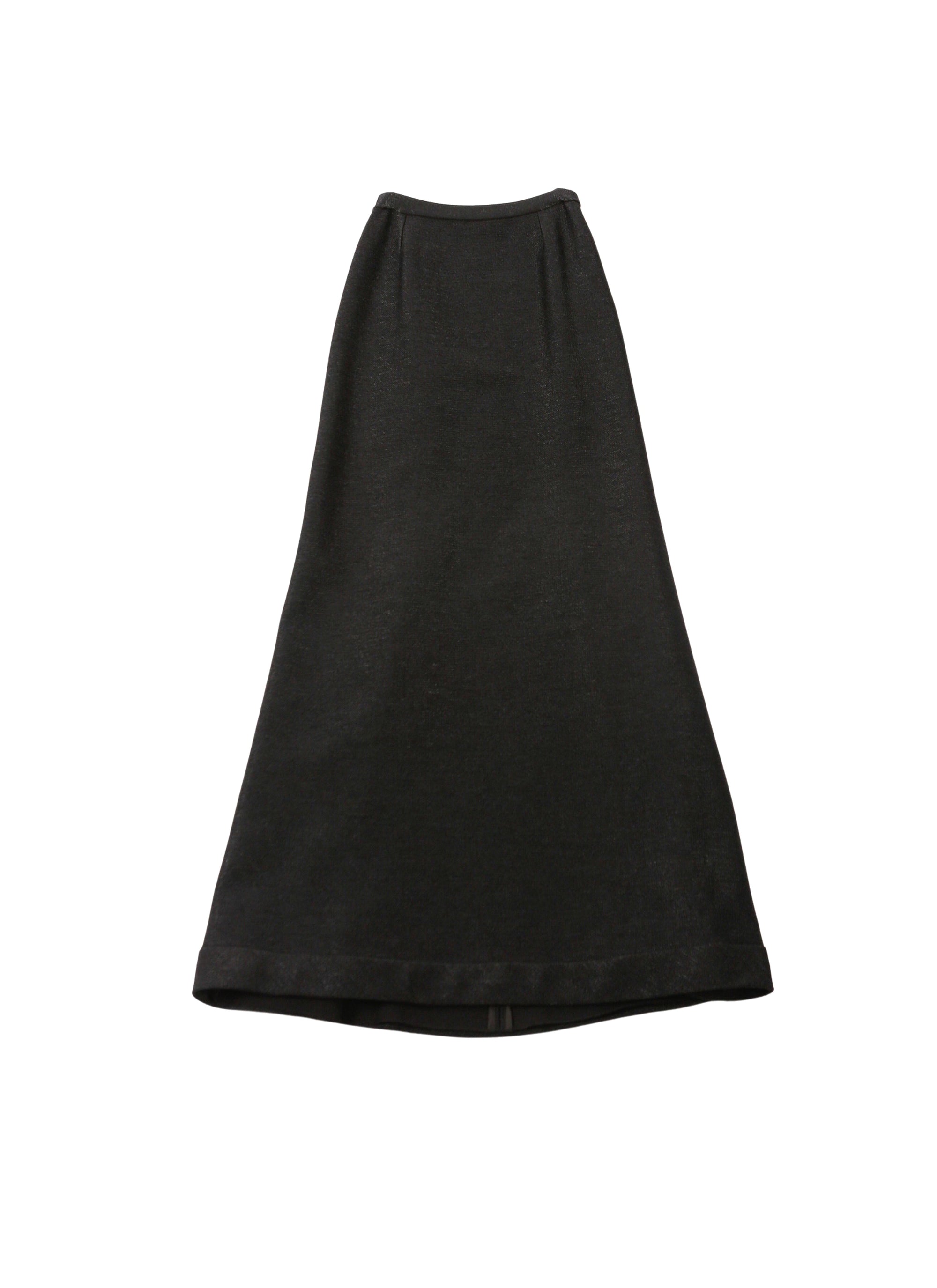Fitted plain long skirt - Black intense