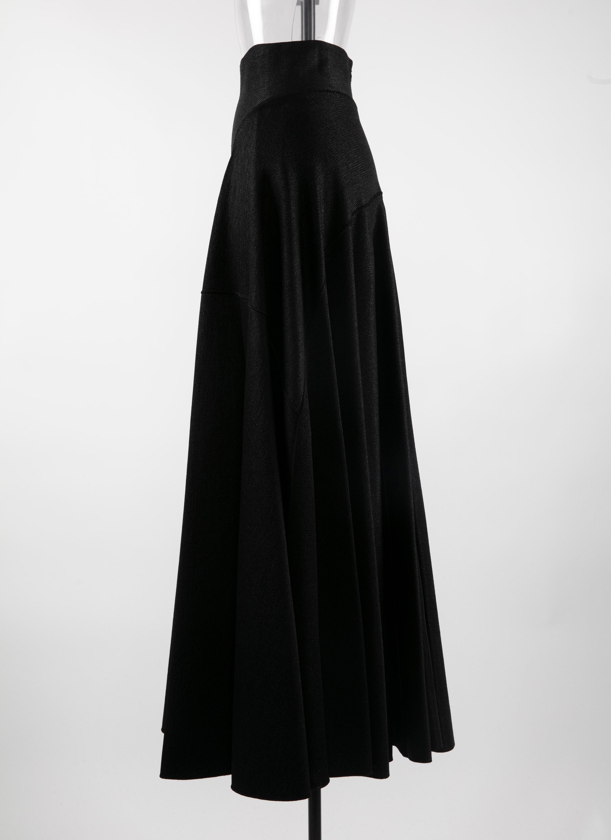 Zipped skirt in raffia - Black intense