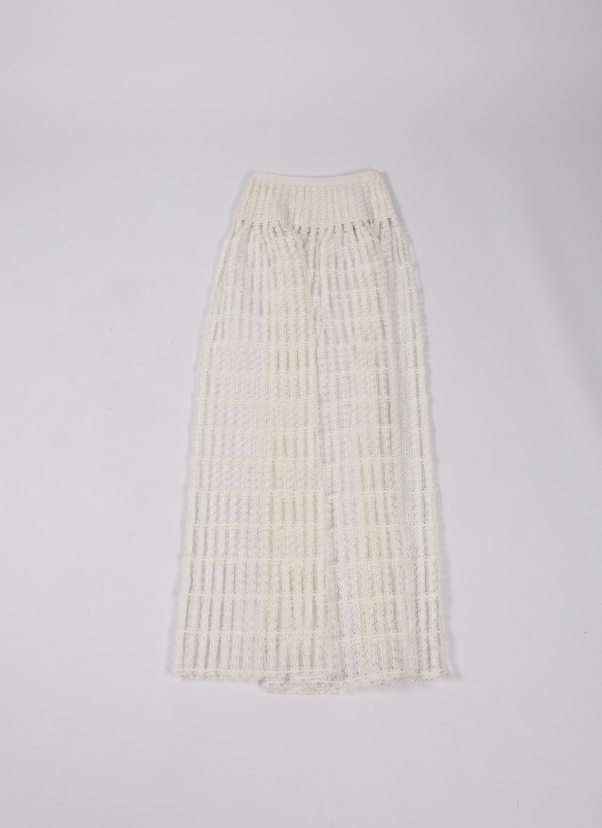 Embroidered sheer midi skirt - White