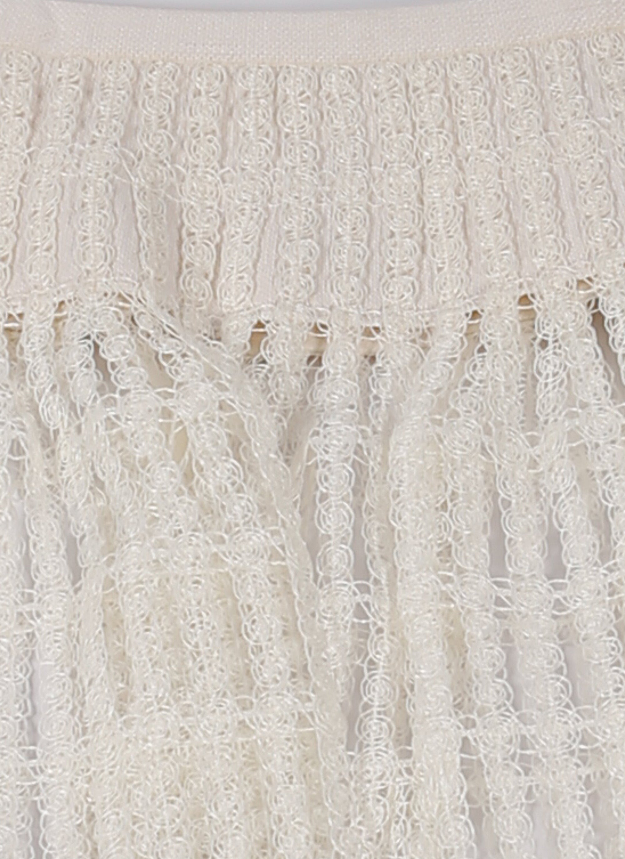 Embroidered sheer midi skirt - White