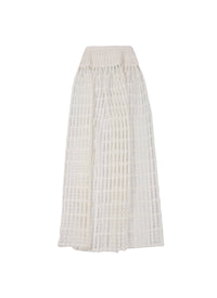 Embroidered sheer midi skirt - White