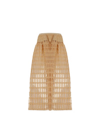 Embroidered sheer midi skirt - Light Beige