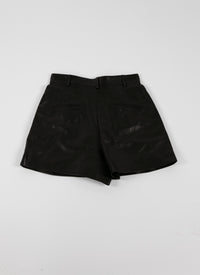 Leather shorts - Black intense