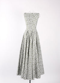 Long sleeveless Daedalus dress - White & Green