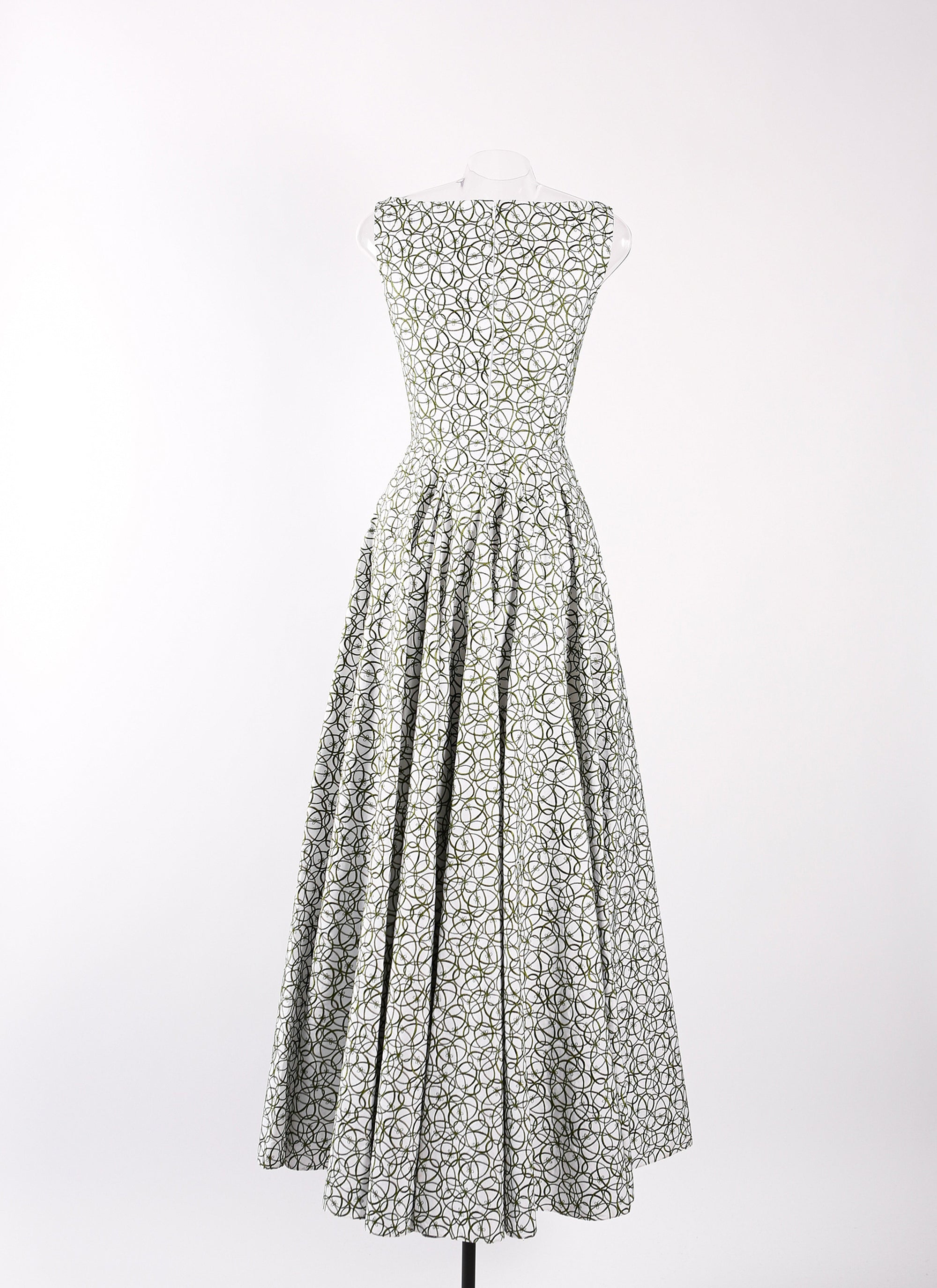 Long sleeveless Daedalus dress - White & Green