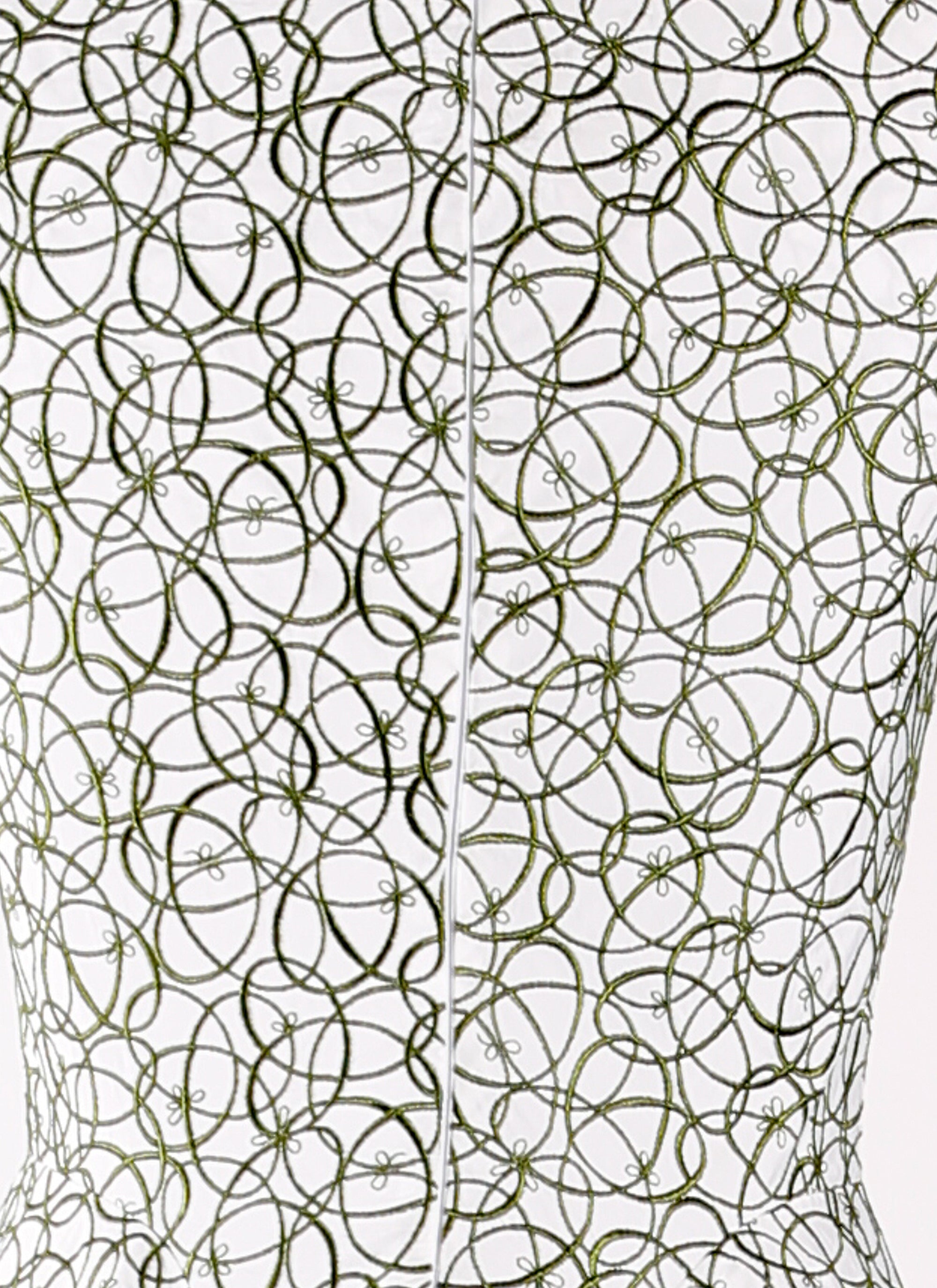 Long sleeveless Daedalus dress - White & Green