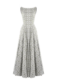Long sleeveless Daedalus dress - White & Green