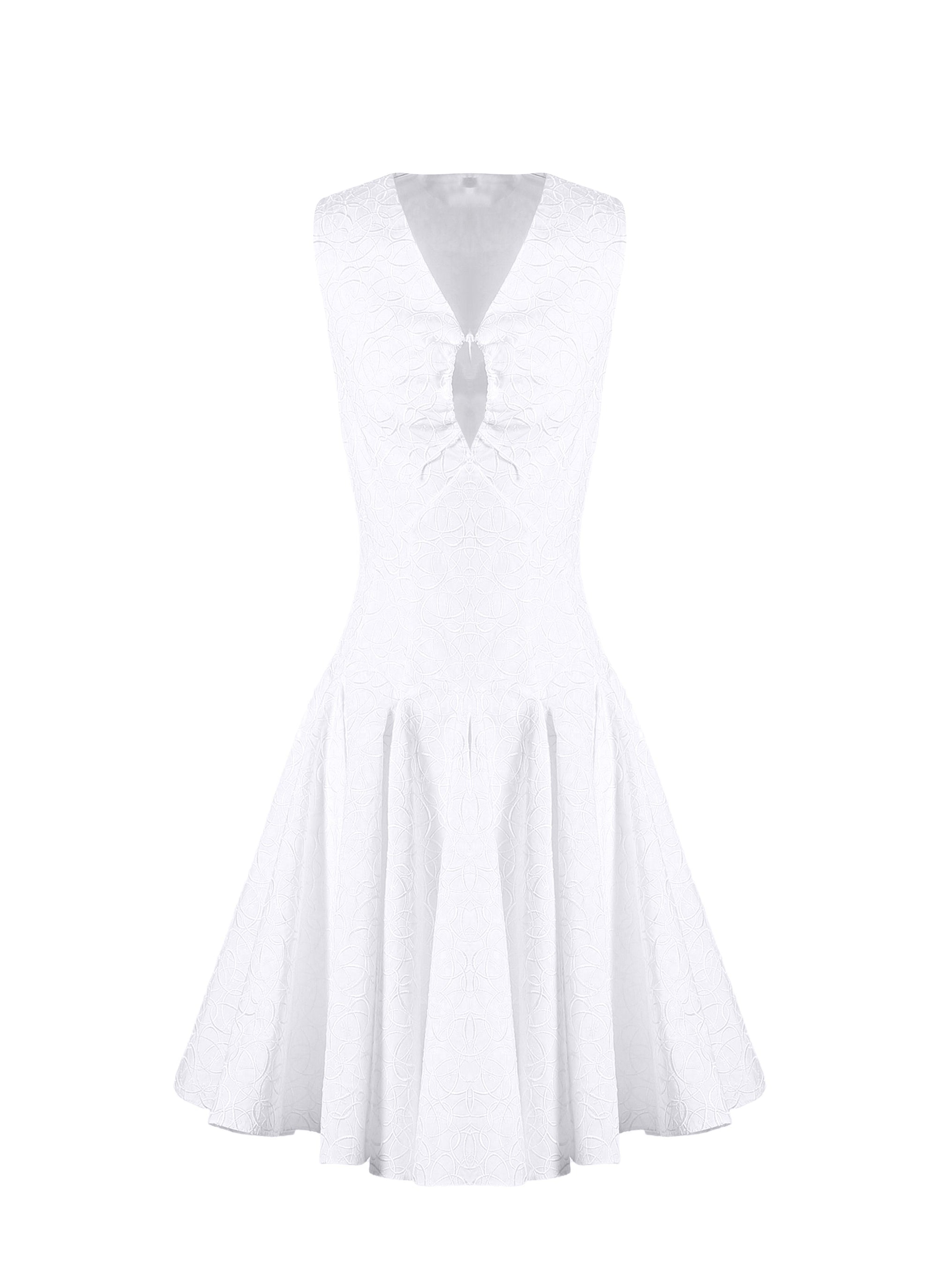 Sleeveless Daedalus Dress - White