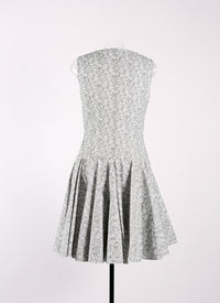 Sleeveless Daedalus dress - White & Green