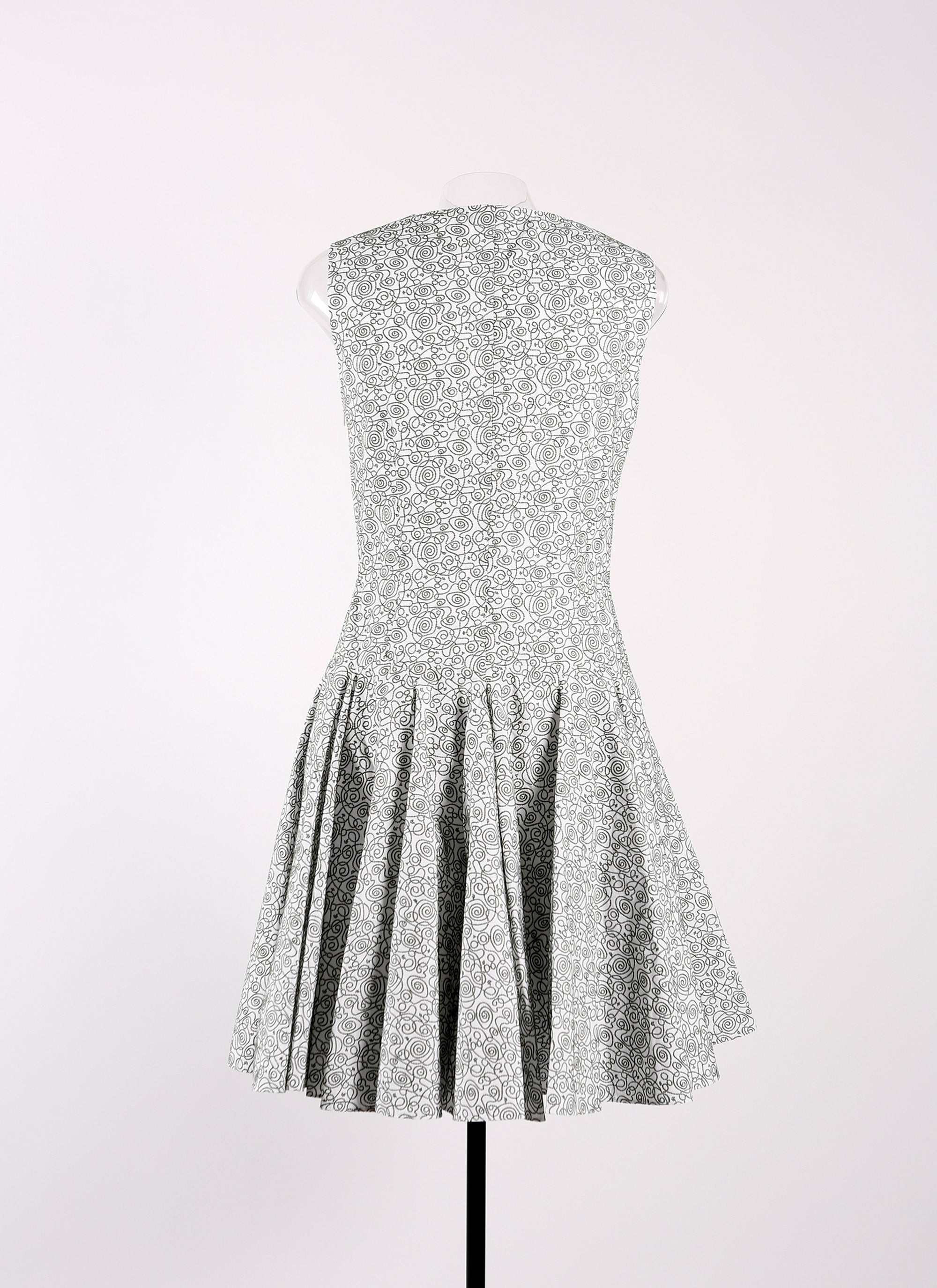 Sleeveless Daedalus dress - White & Green