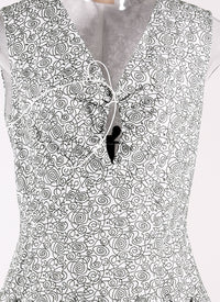 Sleeveless Daedalus dress - White & Green