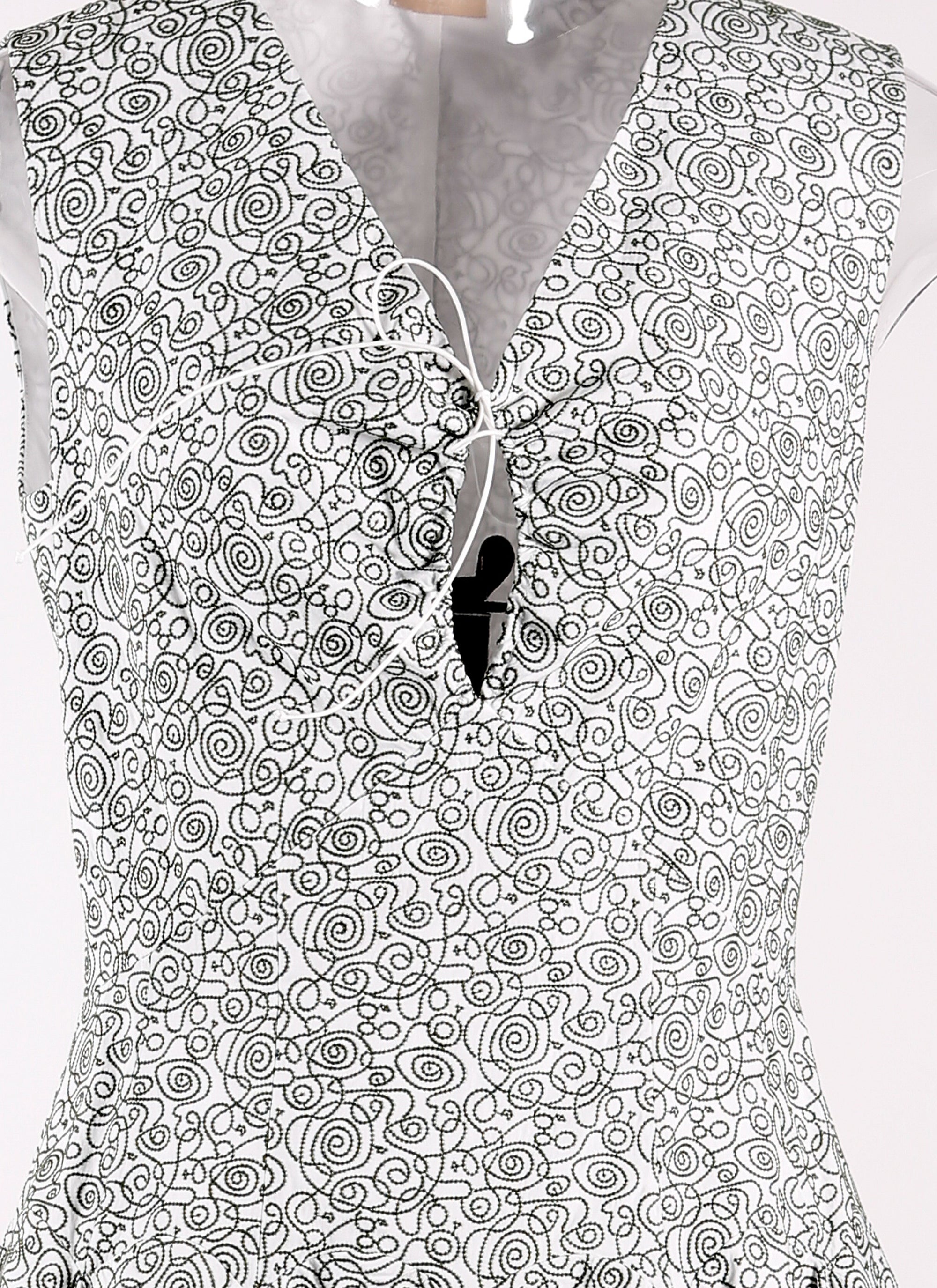 Sleeveless Daedalus dress - White & Green